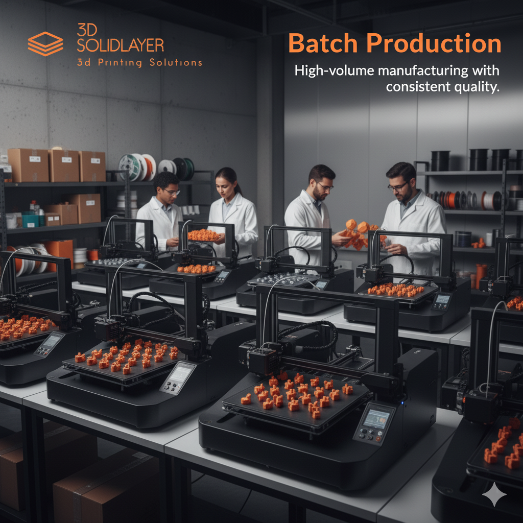 Organized Batch of 3D Printed Components